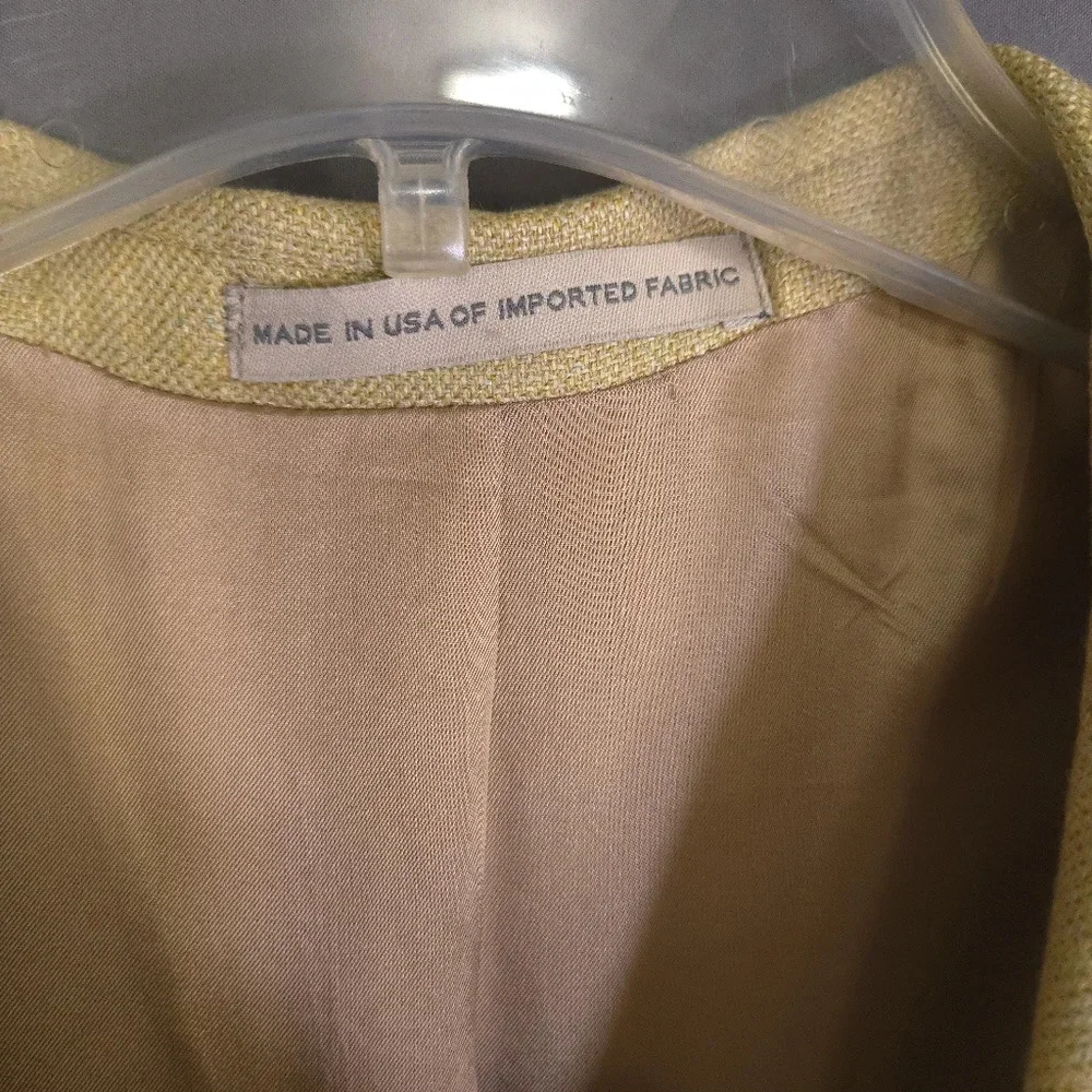 Joseph‎ Abboud American Soft Silk Wool Blend Sport Coat Blazer Tan Size 43L